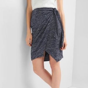 Gap Jersey Knit Side Knot Wrap Skirt Navy Sz S